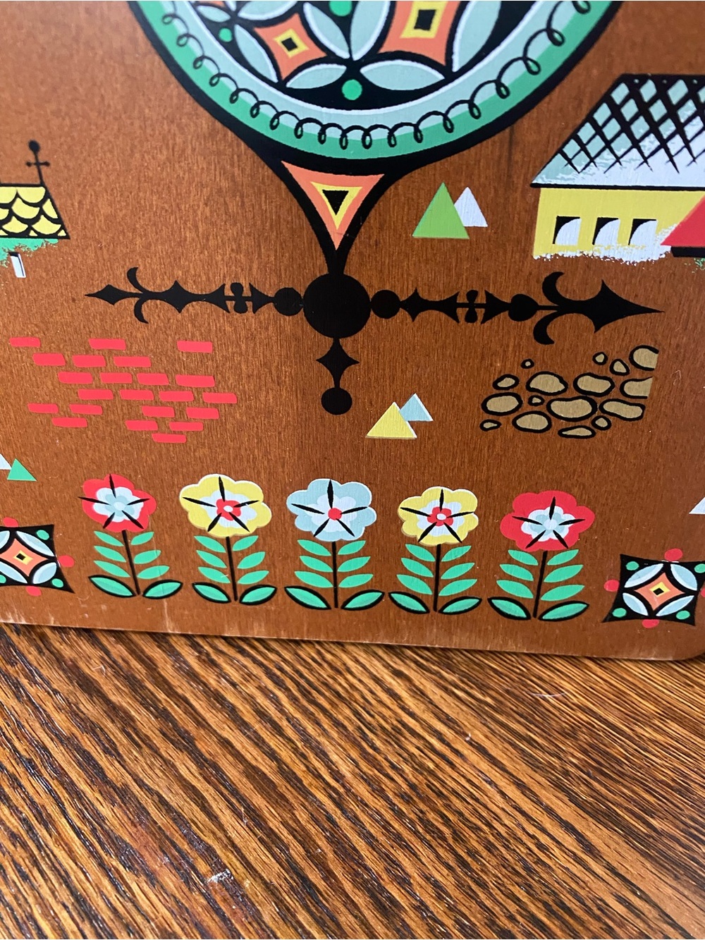 Vtg MCM Berggren Trayner Swedish Folk Art Wood Cutting Board Rooster Wall Art - Picture 9 of 14